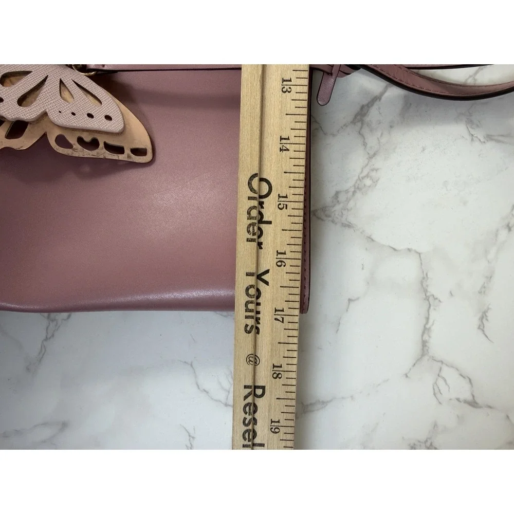 Kate Spade New York Pink Leather Butterfly Tote Shoulder Bag Large Shopper